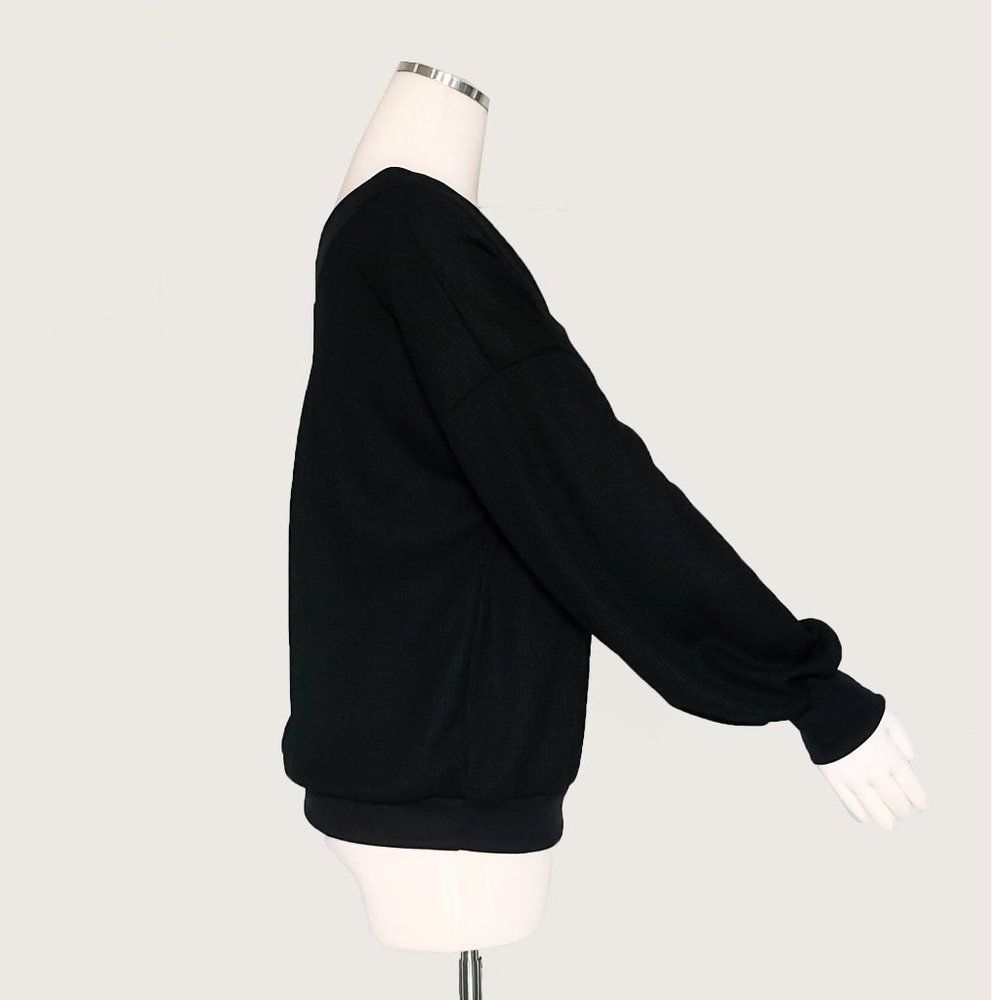 Off Shoulder Waffle Top NWOT - Picture 5 of 7